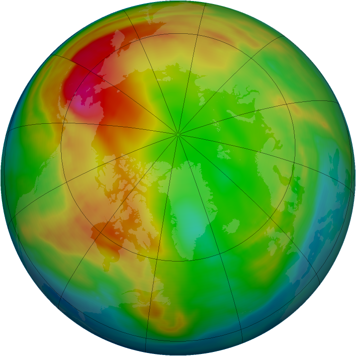 Arctic ozone map for 21 January 2007